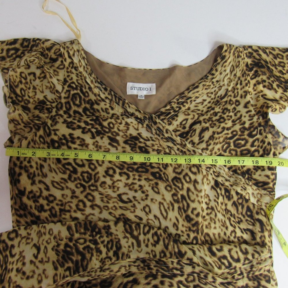 Vintage Studio One Women's leopard Animal Print Long Maxi Dres Size 14 Y2K - Picture 6 of 8